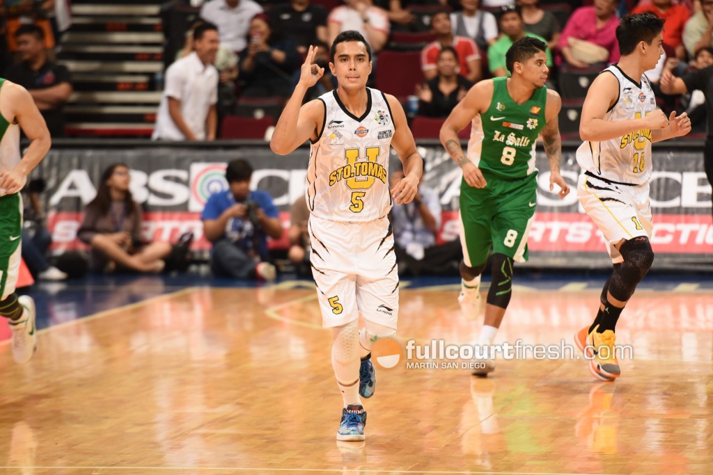Janus Suarez fueled UST's comeback with 3-of-3 outside shooting. Martin San Diego | FCF
